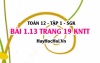 Bài 1.13 SGK Toán 12 tập 1 Kết nối tri thức